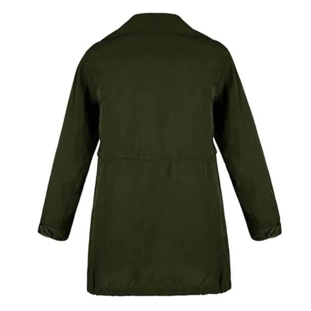 CUBIC Cargo Jacket Lightweight Fabric in Military Green Size Medium US 6 NWT - Picture 8 of 9